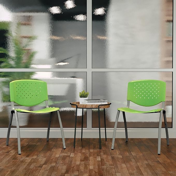 Flash Furniture HERCULES -5 Pack 880 lb. Capacity Green Plastic Stack Chair | - Image 7