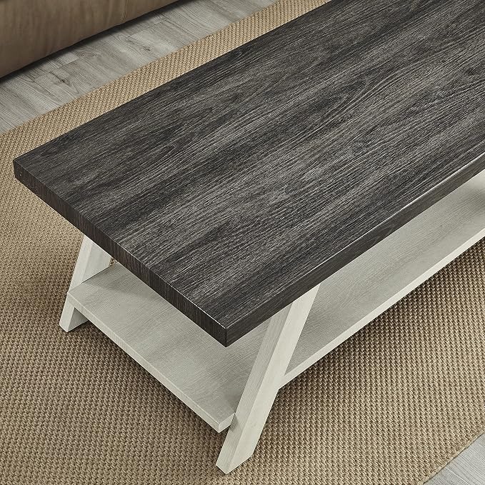 Roundhill Furniture Athens Contemporary 3-Piece Wood Shelf Coffee Table Set - Image 6