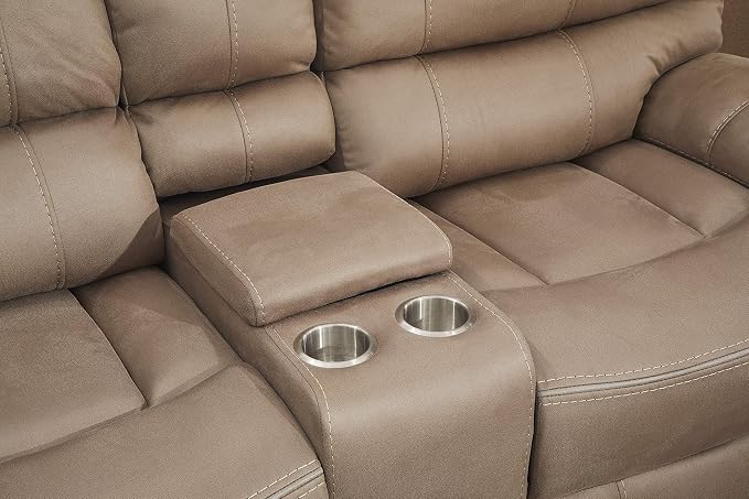 Betsy Furniture Microfiber Reclining Sofa Couch Set Living Room Set 8007 - Image 7