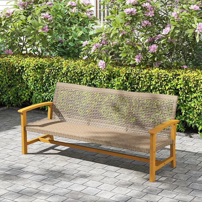 Outsunny Wicker Outdoor Couch, 3-Seat Rattan Outdoor Patio Sofa, 1000 lbs. - Image 8