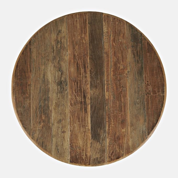 Jofran Reclamation 42" Rustic Reclaimed Solid Wood Round Dining Table - Image 10
