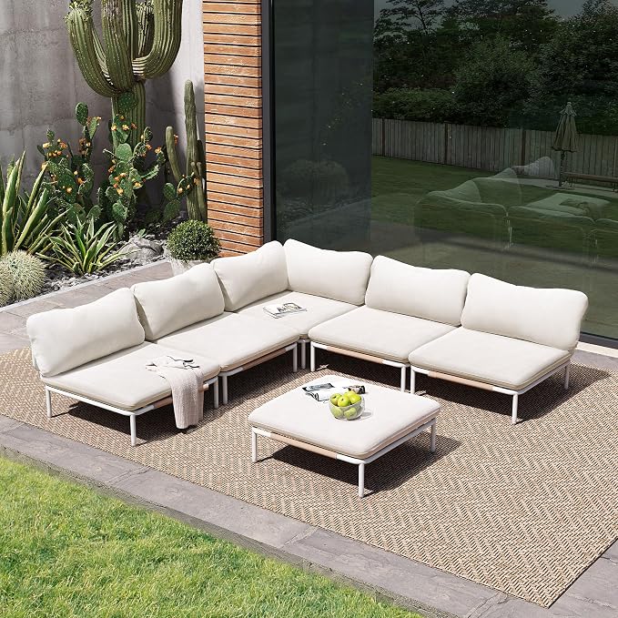 Crestlive Products Outdoor Patio Furniture Set, 6 Seater Modular Oversized by CrestliveProducts