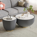 SSLine Bowl-Shape Coffee Table Set of 2 Modern Sintered Stone Top Nesting by SSLine