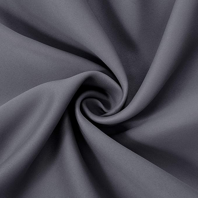 LEMOMO Grey Blackout Curtains 52 x 63 Inch/Gray Curtains Set of 2 Panels/Room - Image 7