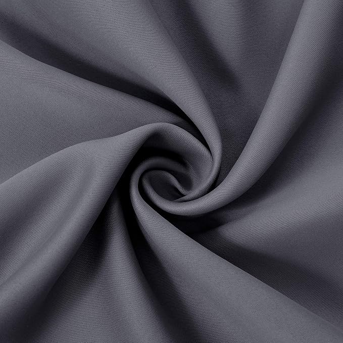 LEMOMO Blackout Curtains 52 x 84 Inch Long Grey Curtains Set of 2 Panels - Image 5