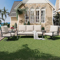 HOMREST Patio Furniture Sets 4 PCS Outdoor Metal Conversation Sets, 360 Degree by HOMREST
