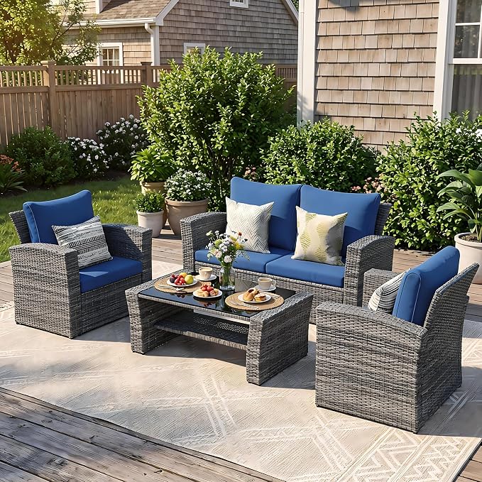 Wisteria Lane Patio Furniture Set, Wicker Outside Outdoor Furniture - Image 8