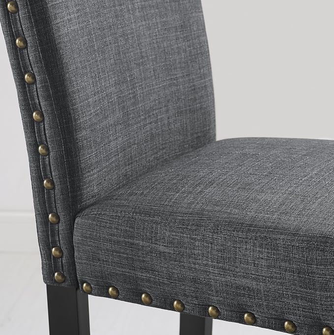Roundhill Furniture Biony Gray Fabric Dining Chairs - Image 2