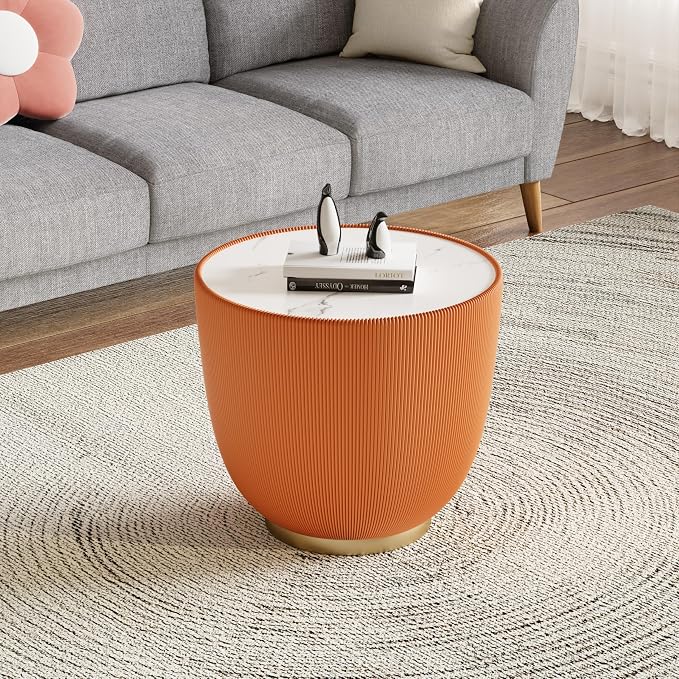 Round Marble Coffee Table Set of 2, 2 Piece Coffee Table and End Table - Image 8