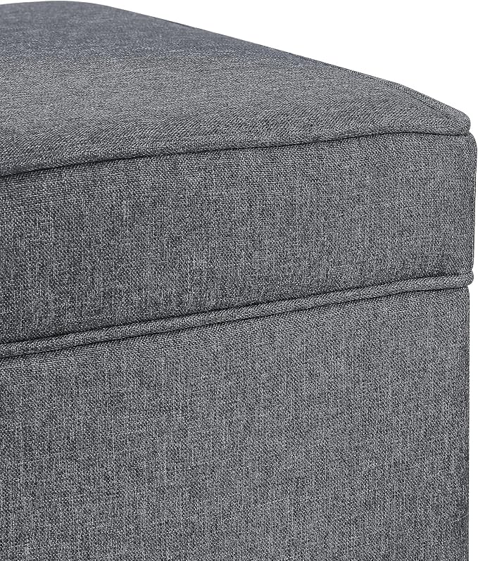 Adeco 17.5" Square Fabric Ottoman - Image 6