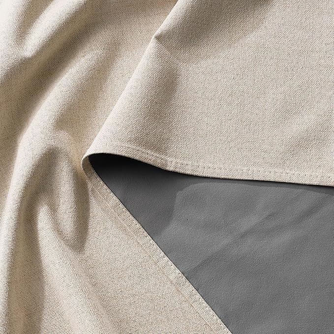 RYB HOME 100% Blackout Linen Textured Curtains 96 inches Long, Thermal - Image 7