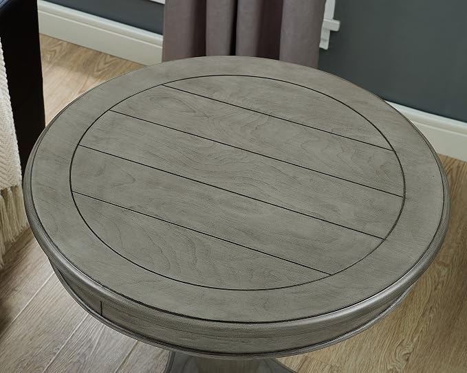 Roundhill Furniture Rene Contemporary Wood Pedestal Side Table - Image 4
