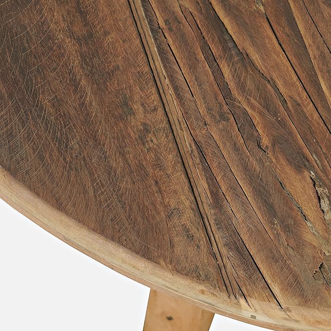 Jofran Reclamation 36" Round Rustic Reclaimed Solid Wood Coffee Table - Image 3