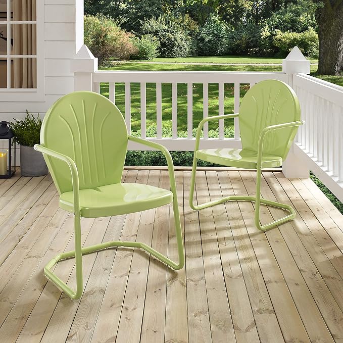 Crosley Furniture Griffith Outdoor Chair, Retro Metal Patio Chairs - Image 20