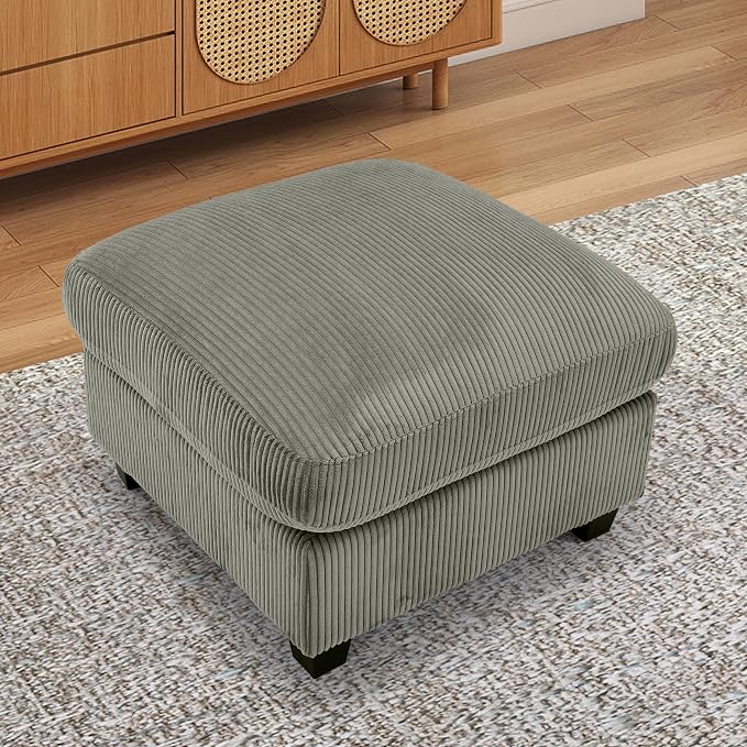 HAOMARKETS Corduroy Sofa Set, Upholstered Ottoman Footrest, Modern Living Room - Image 3