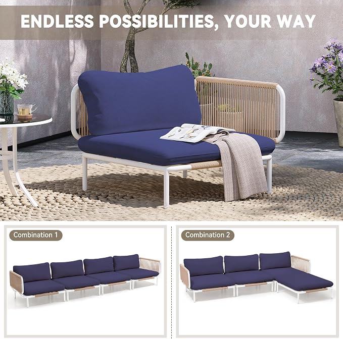 Crestlive Products Outdoor Patio Furniture Set, 4 Seater Modular Oversized - Image 8