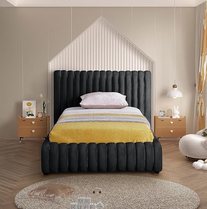 Meridian Furniture NicoBlack-T Nico Collection Modern | Contemporary Velvet - Image 5