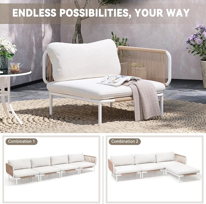 Crestlive Products Outdoor Patio Furniture Set, 4 Seater Modular Oversized - Image 7