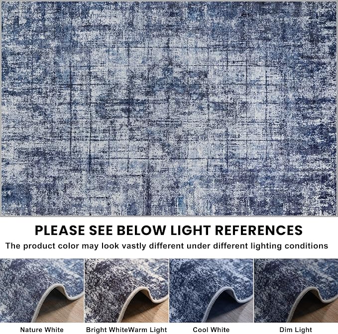 8x10 Area Rugs for Living Room Washable Rug: Anti-Skid Abstract Modern Living - Image 9