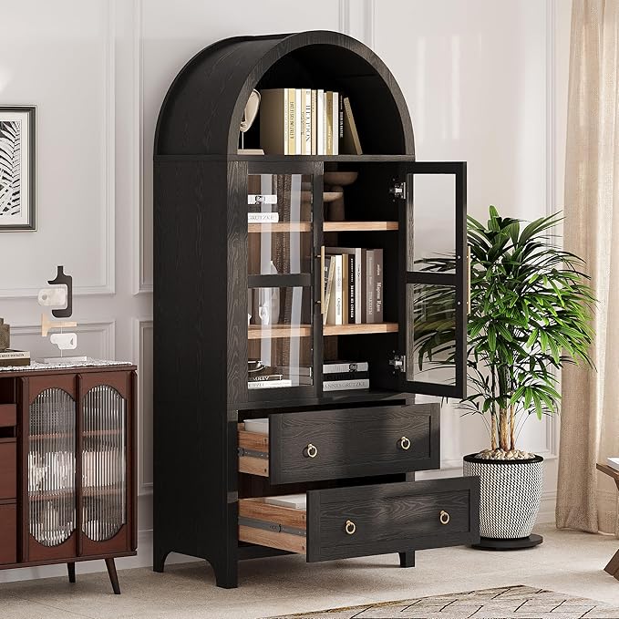 VilroCaz 71" Tall Arched Kitchen Pantry - Image 3