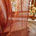 WAZZIO Boho Lace Curtains 80 Inches 2 Panel, Light Filtering Privacy Tassel & by WAZZIO