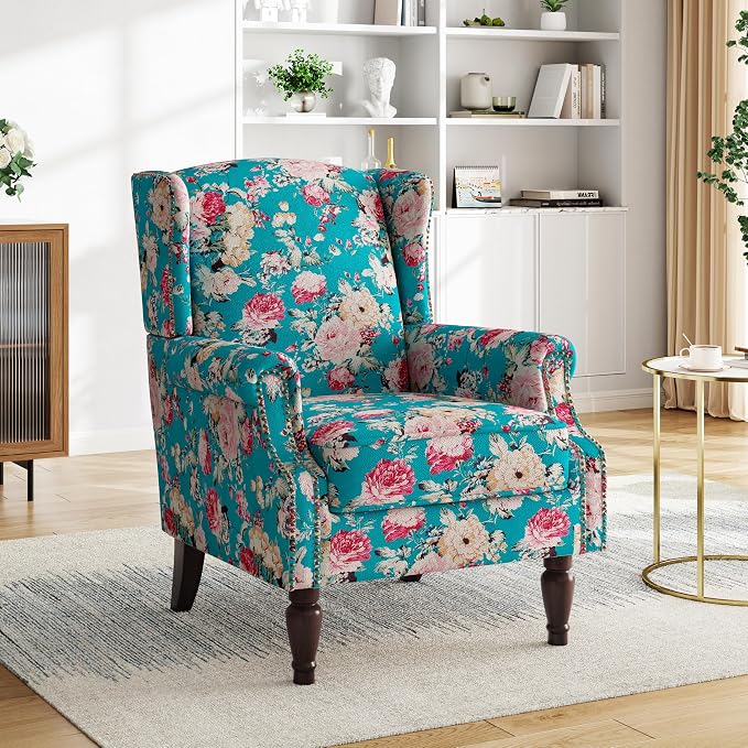Pia Ricco High Back Floral Accent Chair by PiaRicco