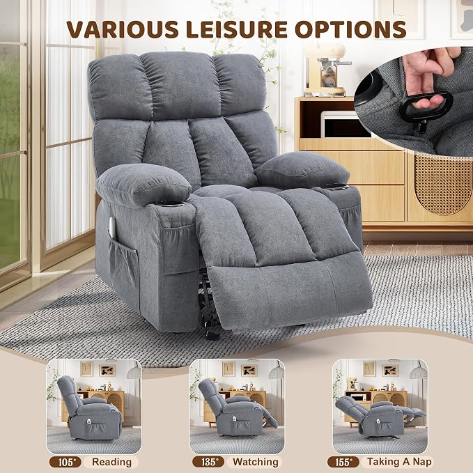 Massage Rocking Recliner Chair, Ergonomic Recliners Sofa - Image 5