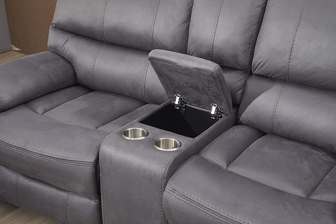 Betsy Furniture Microfiber Reclining Sofa Couch Set Living Room Set 8007 - Image 9