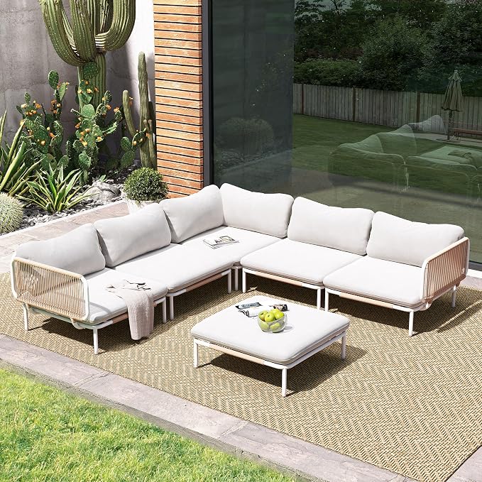 Crestlive Products Outdoor Patio Furniture Set, 6 Seater Modular Oversized by CrestliveProducts