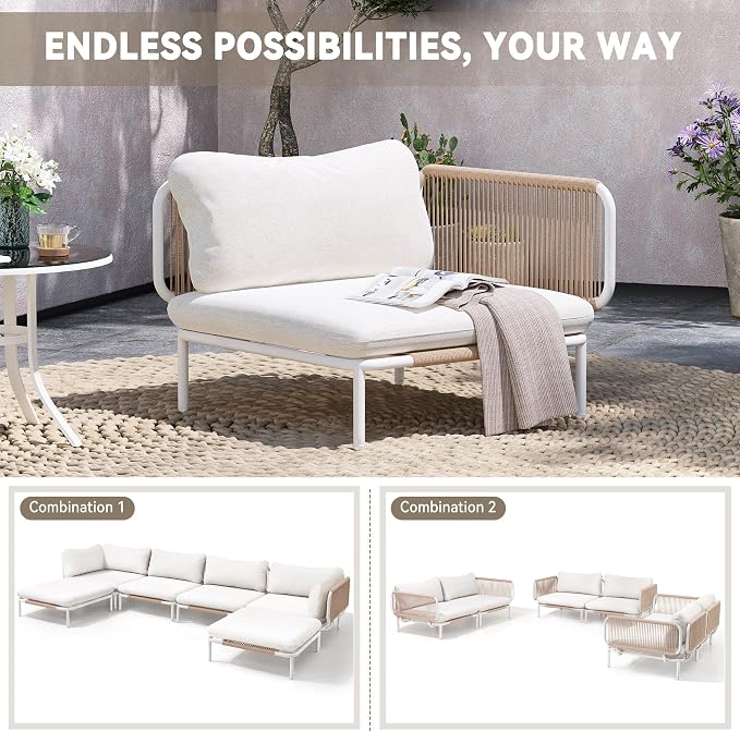 Crestlive Products Outdoor Patio Furniture Set, 6 Seater Modular Oversized - Image 7