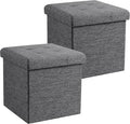Ornavo Home 2 Pack 15 Inch Folding Storage Ottoman by OrnavoHome