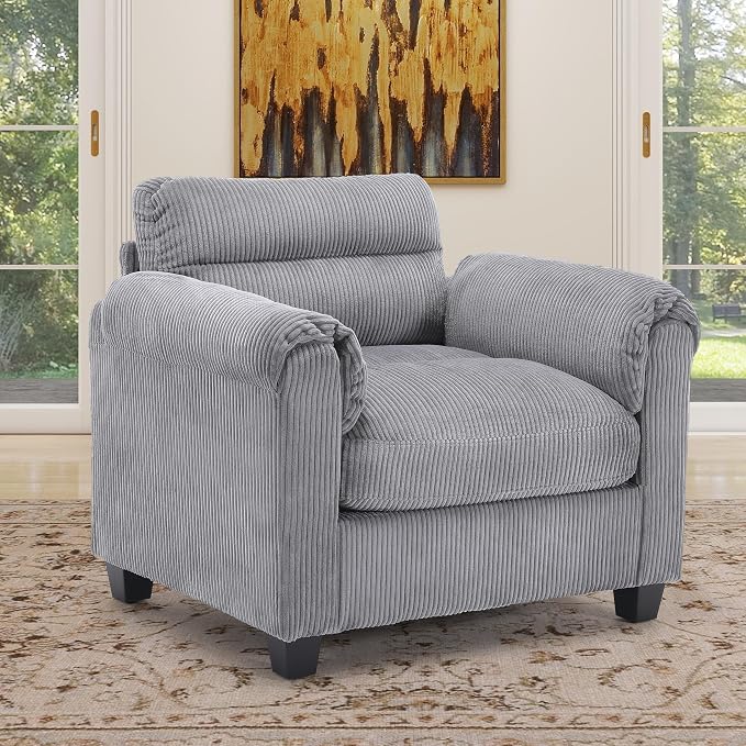 HAOMARKETS Corduroy Sofa Set, Upholstered Armchair by HAOMARKETS