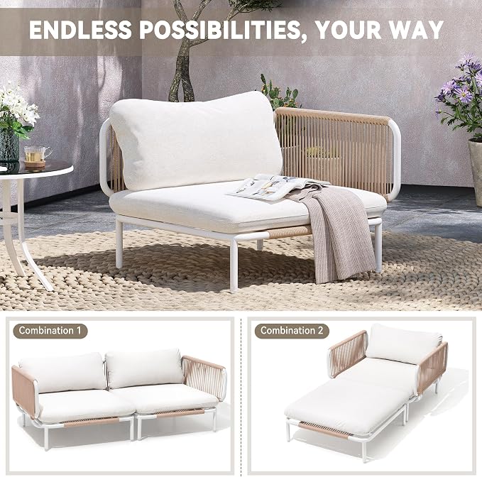 Crestlive Products Outdoor Oversized Loveseat Set, Patio Conversation Sets - Image 8