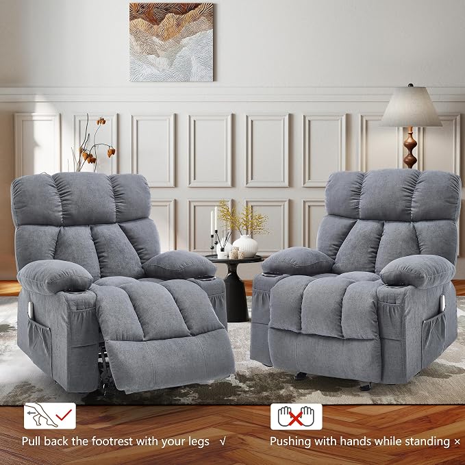 Massage Rocking Recliner Chair, Ergonomic Recliners Sofa - Image 7