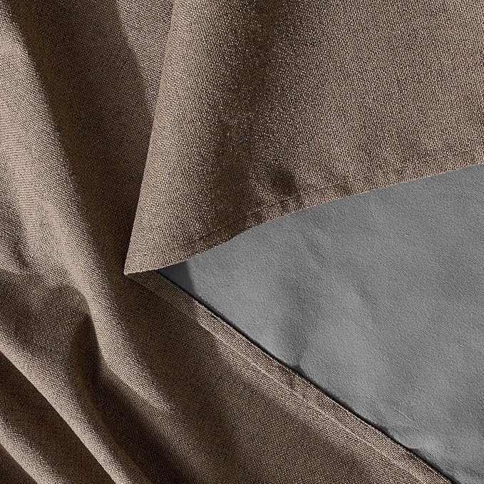 RYB HOME 100% Blackout Linen Textured Curtains 84 inches Long, Thermal - Image 7