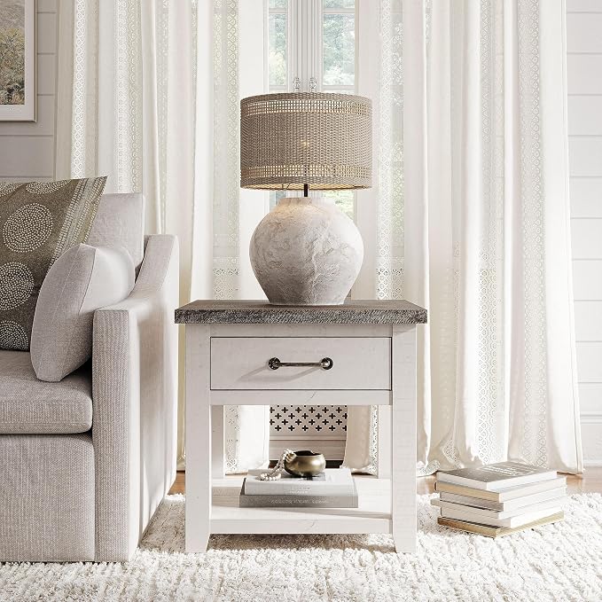 Jofran Madison County Harris End Table, Vintage White - Image 2